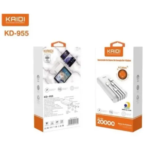 Novo Carregador portatil power bank kaidi 20000mah