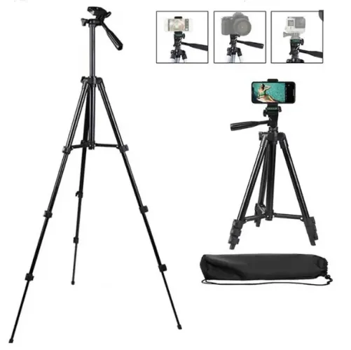  Tripé Universal Telescópico lehmox ley-3120A 1100mm Câmera E Celular Com Capa