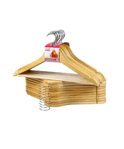 Kit 30 cabides de madeira marfim envernizado, todos novos