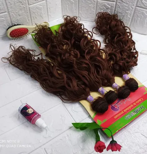 Cabelo Organico Anelado 55cm 230g 4pçs  Hair World - Cor (#33)