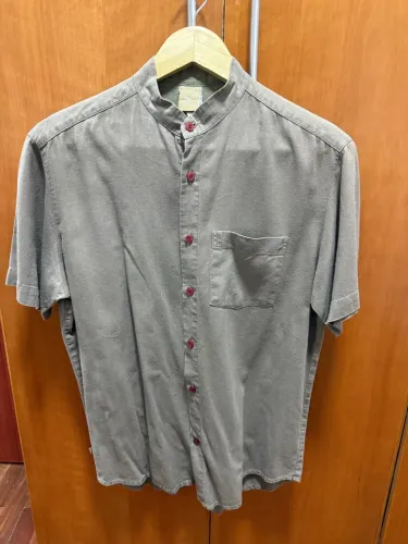 Camisa manga curta gola padre