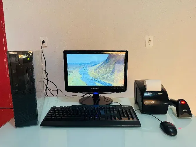 Kit para PDV caixa, 1 computador, 1 impressora, 1 leitor codigo barras