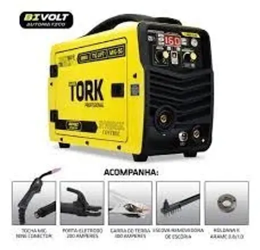 Maquina Inversora de Solda 3 em 1 TORK MIG SG + TIG LIFT + MMA - KAB 160