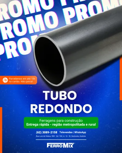 Tubo Redondo - Ferragens para construção - Entrega rápida e parcelamento em até 10x