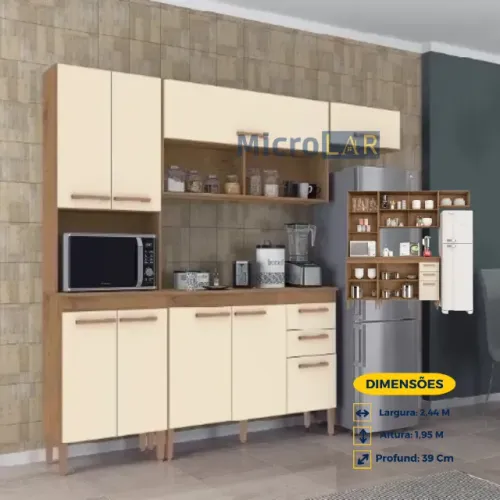 Armário de Cozinha com Balcão Moderno RN - Monta na Hora