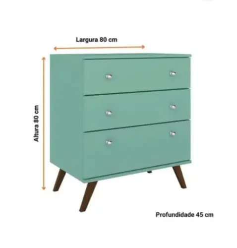 Cômoda 3 gavetas retrô 