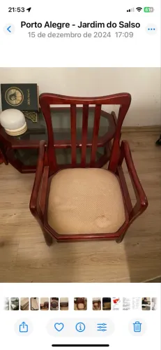 Conjunto de 2 cadeiras de aproximação e 1 mesinha de centro