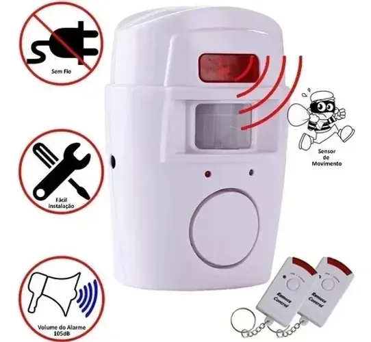  Alarme Residencial Sem Fio Sensor Presença + 2 Controles