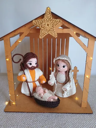 Presépio de Natal em Crochê Artesanal