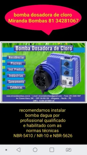 Bomba Dosadora de Cloro 