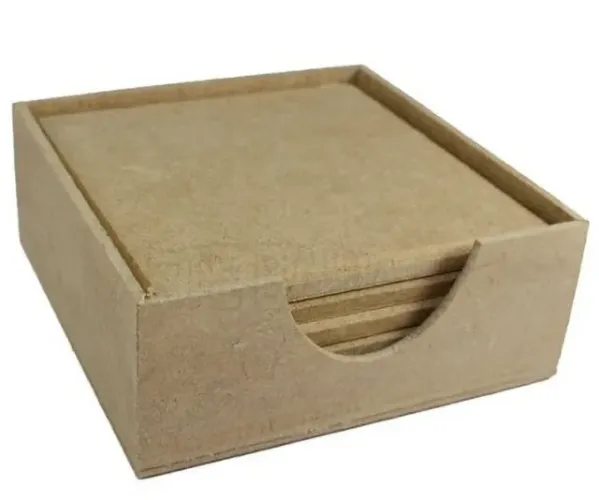 Jogo Porta Copos 6 Unidades Mdf Branco