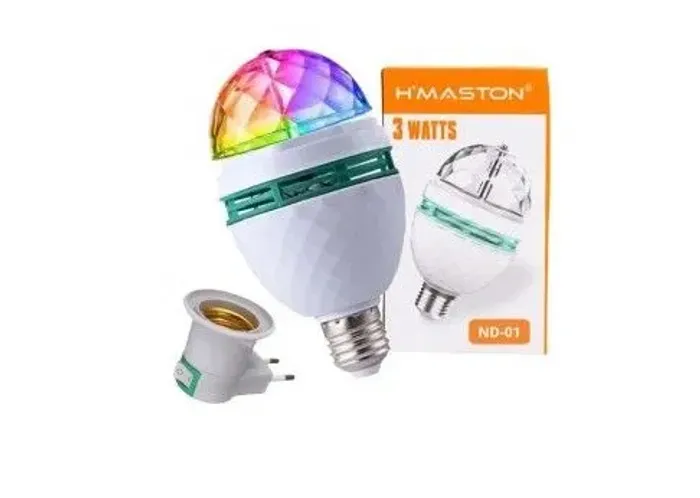 Lâmpada de led colorida disco bola RGB H'maston projetora + bocal da tomada