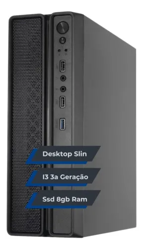 Computador Desktop Slim I3 3a Geração 120gb Ssd 8gb Ram 8Gb - Garantia 1 Ano Loja Coimbra