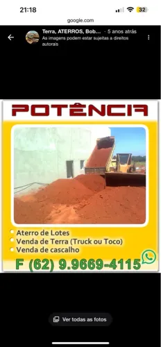 Terra para aterro ..Retirada de entulhos