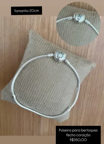 Pulseira para berloques Prata 925 legítima 