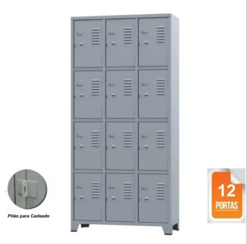 Roupeiro de Aço c/ 12 Portas Pequenas - 1,96×0,93×0,36m - CZ/CZ Novo varios modelos
