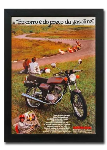 Honda Turuna 125 - Quadro decorativo com propaganda original de revista - 31x24 cm
