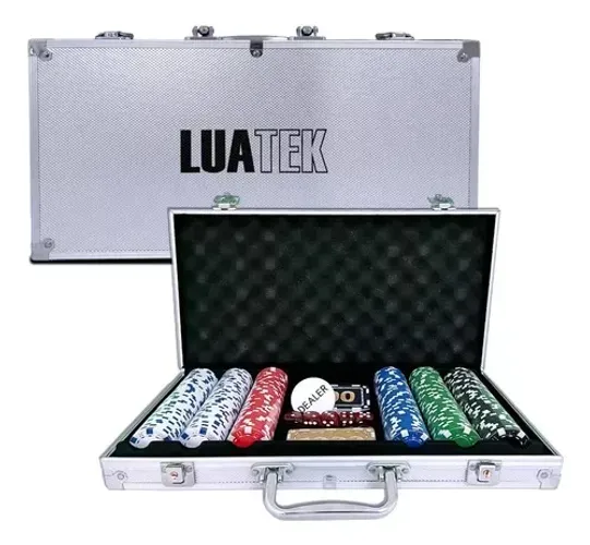 kit poker maleta profissional luatek 300 fichas lk-5032