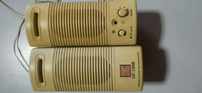 Caixa Amplificada e Microfone de Mesa