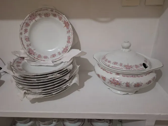 Aparelho de porcelana fina com 42 Peças - Florale