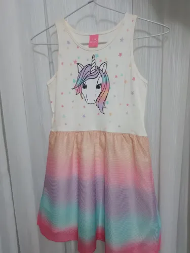 Vestido Infantil Unicórnio Colorido