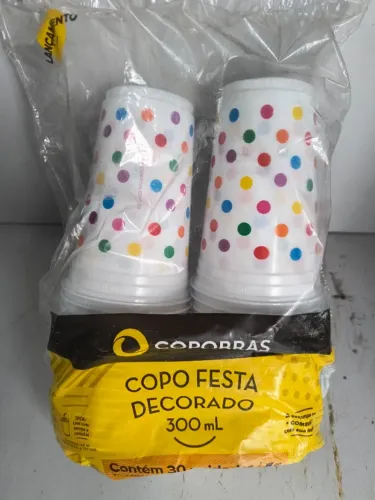 Copo Festa Decorado 300ml Copobras 30 Unidades