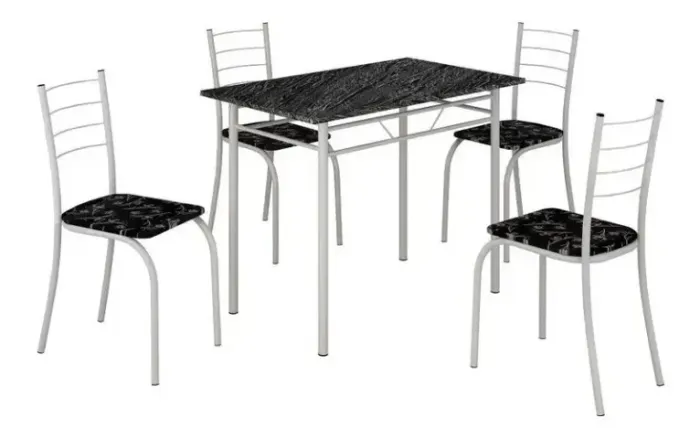 Conjunto Mesa Rio 98x58 c/ 4 Cadeiras Teixeira - Entrega Rápida! 