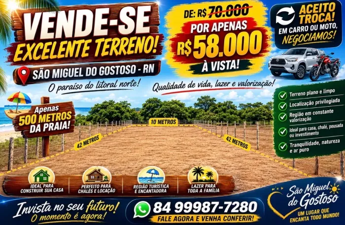 Terreno em São Miguel do gostoso 