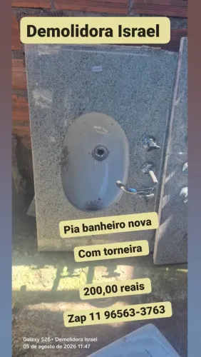 Pia mármore banheiro nova
