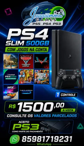 Ps4 SLIM 500gb com jogos 