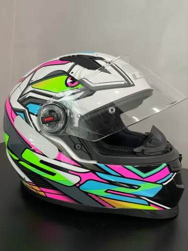 CAPACETE LS2 FF358 Xdron Branco e Rosa tam 54 original - com nota fiscal