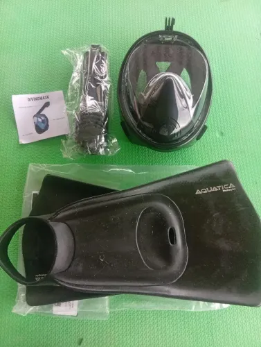 Kit Mergulho Máscara snorkel e pé de pato n43/44.