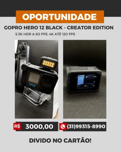 OPORTUNIDADE - GOPRO HERO 12 BLACK CREATOR EDITION