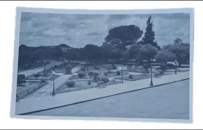 Foto antiga "Praça Fernando Abbott" São Gabriel - RS fotografia 9cm x 14cm
