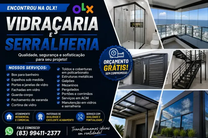 Vidraçaria e serralheria 