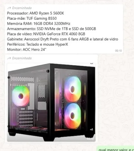 Computador Gamer AMD Ryzer 5 5600x