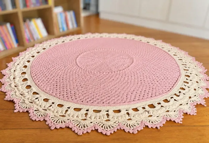 Tapetes Crochê rosa ou verde  GRANDE 