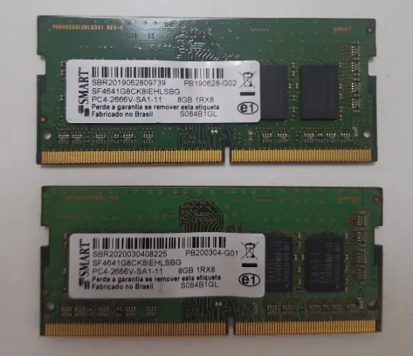 2 Memória Ram Verde 8gb 1 Smart Sf4641g8ck8iehlsbg