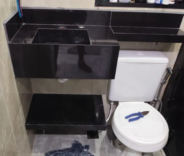 Pia porcelanato sem roda pé