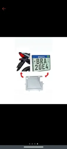 Suporte de ferro para placa de moto
