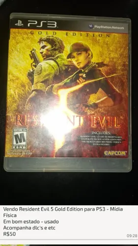 Desapego - Vendo Resident Evil Gold Edition para PS3
