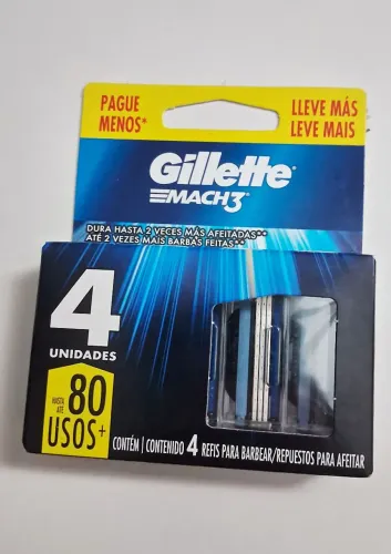 Refil de barbear da marca Gillette, modelo Mach3.