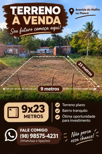Vendo terreno na avenida nova do Piancó
