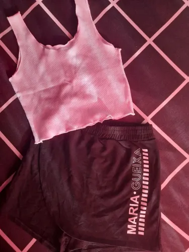 Conjunto Shorts Saia e Croped