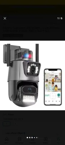 CAMERA SEGURANÇA WIFI 360° VISÃO NOTURNA E A PROVA D'ÁGUA 