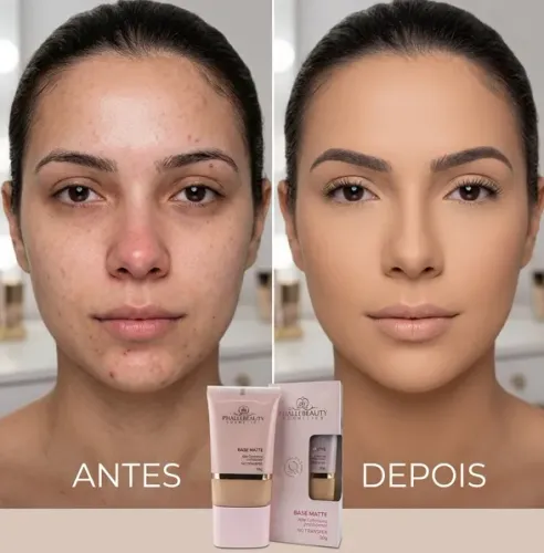 Base Líquida Matte Phállebeauty Alta Cobertura Não Transfere 30g - Cor 06