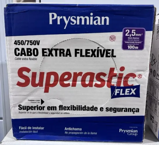 Cabo Fio Flexível Superastic Prysmian 4,0mm C/ 100 Mts