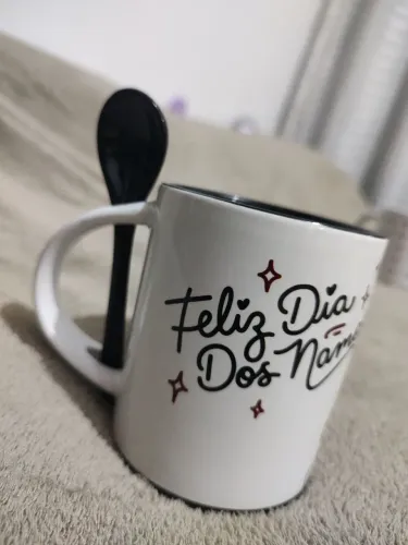 Caneca "Feliz dia dos namorados" vídeo game com colher 