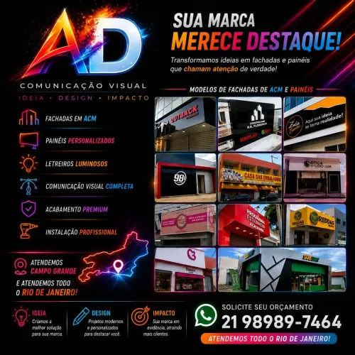 Letreiro em ACM e logomarca em PVC expandido 