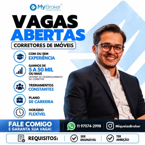 VAGAS ABERTAS - COMERCIAL (CORRETOR DE IMÓVEIS)